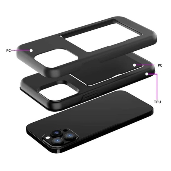 ✅New iPhone15/Plus/Pro/Promax Compatible Multi-function Card Slot iPhone Case - Picture 3 of 3